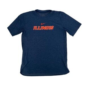 Nike Blue Orange University Of Illinois Dri Fit T-Shirt Size Medium Men's